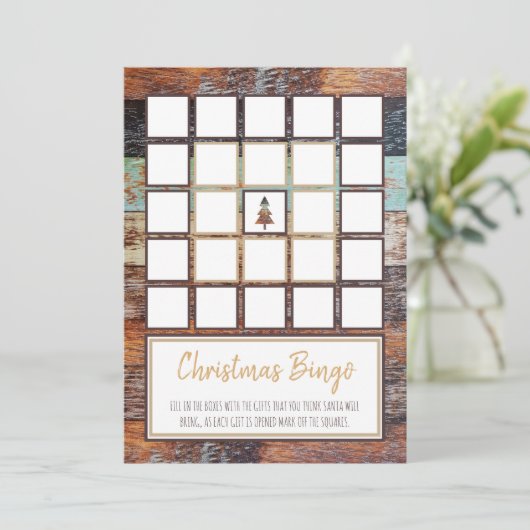 Winter Schuur, Kerstfeest Bingo Kaarten (Staand voorkant)