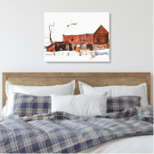 Winter Schuur Schilderij Canvas Print (Insitu (Slaapkamer))
