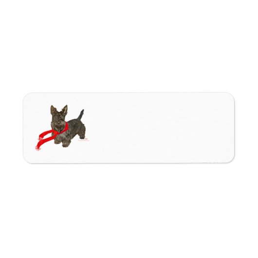 Winter Scottie in Wam Scarf Etiket (Voorkant)