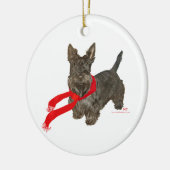 Winter Scottie in Wam Scarf Keramisch Ornament (Links)