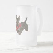 Winter Scottie in warme sjaal Matglas Bierpul (Voorkant rechts)