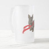 Winter Scottie in warme sjaal Matglas Bierpul (Voorkant links)
