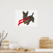 Winter Scottie in warme sjaal Poster (Keuken)