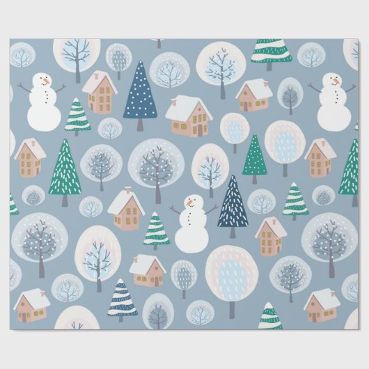 Winter seamless pattern with abstract flat handdra cadeaupapier (Vlak)