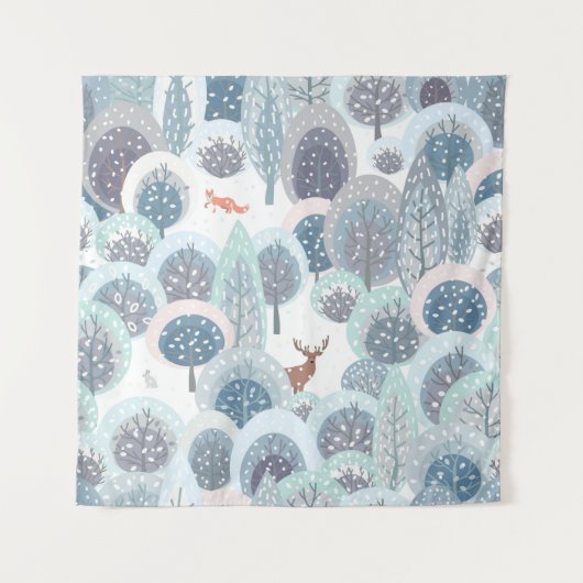 Winter seamless pattern with abstract flat handdra wandkleed (Voorkant)