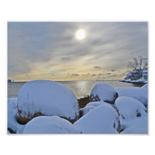 Winter Seashore Scene Foto afdrukken