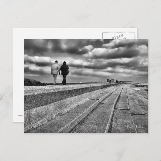 Winter Seaside Stroll, Fine Art Briefkaart (Voorkant / Achterkant)