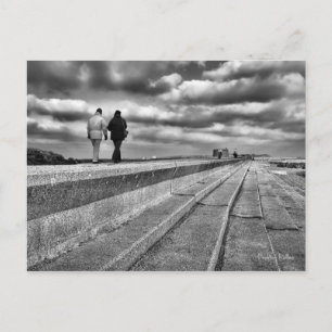 Winter Seaside Stroll, Fine Art Briefkaart