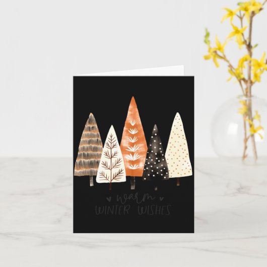 Winter Season Simple Ne Trees Kaart (Gele Bloem)