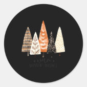 Winter Season Simple Ne Trees  Ronde Sticker (Voorkant)