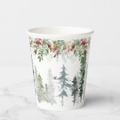 Winter Season Weddenschap Woodland Paper cup Papieren Bekers (Achterkant)