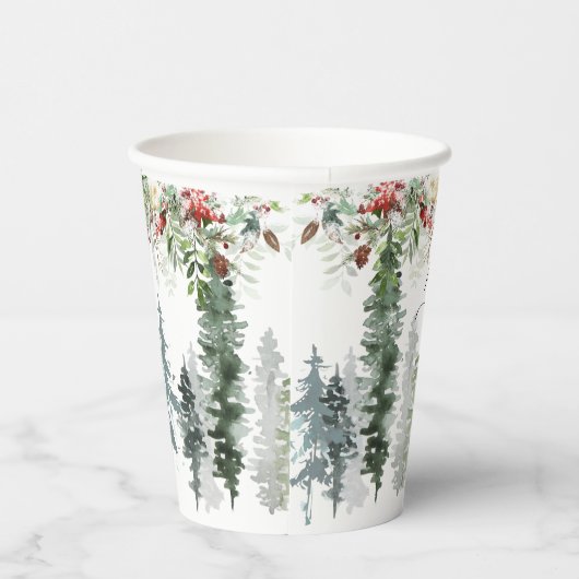 Winter Season Weddenschap Woodland Paper cup Papieren Bekers (Rechts)