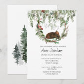 Winter Seizoen Baby Jongen Douche Kaart (Voorkant / Achterkant)