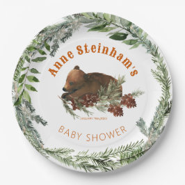 Winter Seizoen Eenvoudige Baby Jongen Douche Papieren Bordje