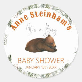 Winter Seizoen Eenvoudige Baby Jongen Douche Ronde Sticker