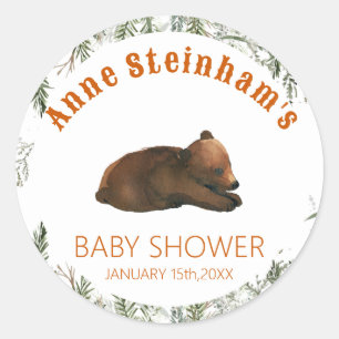 Winter Seizoen Eenvoudige Baby Jongen Douche Ronde Sticker