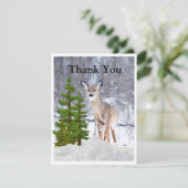 Winter Seizoen met Deer en Snow Hartelijk dank (Staand voorkant)