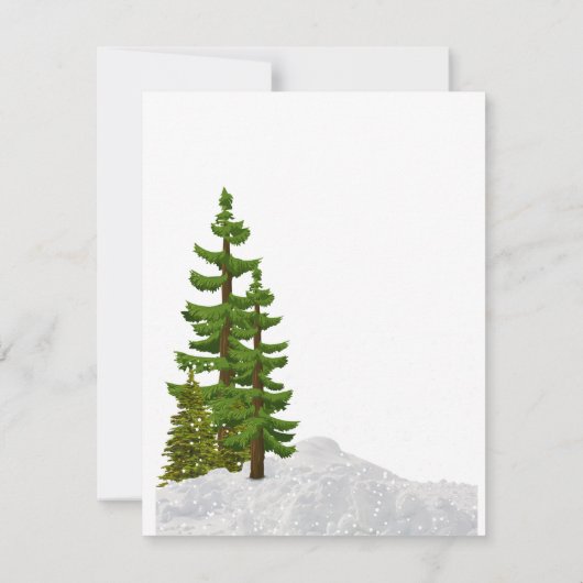 Winter Seizoen met Deer en Snow Hartelijk dank (Achterkant)