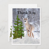 Winter Seizoen met Deer en Snow Hartelijk dank (Voorkant / Achterkant)
