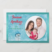 Winter Seizoenen Groeten Kerstfeest Nieuwjaar Foto Feestdagenkaart (Voorkant)