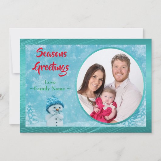 Winter Seizoenen Groeten Kerstfeest Nieuwjaar Foto Feestdagenkaart (Voorkant)
