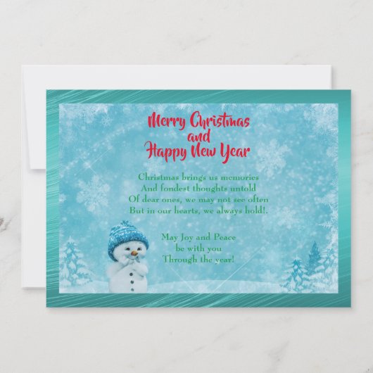 Winter Seizoenen Groeten Kerstfeest Nieuwjaar Foto Feestdagenkaart (Achterkant)