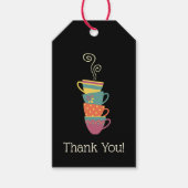 Winter seizoensgebonden theefeest dank u gestapeld cadeaulabel (Voorkant)