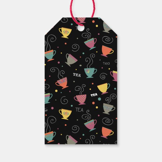 Winter seizoensgebonden theefeest dank u gestapeld cadeaulabel (Achterkant)