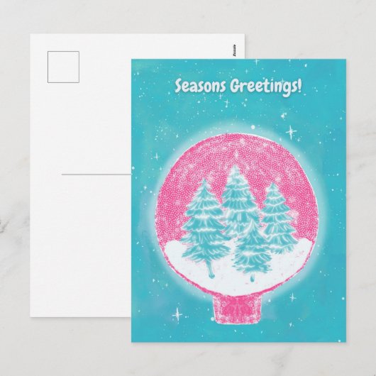 Winter Seizoensgroeten Feestdagenkaart (Voorkant / Achterkant)