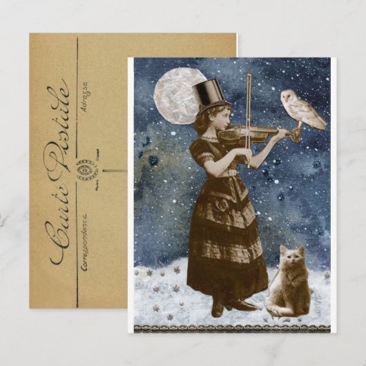 Winter Serenade Holiday Card Briefkaart (Voorkant / Achterkant)