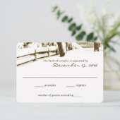 Winter Sereniteit Trouwreactiekaart RSVP Kaartje (Staand voorkant)