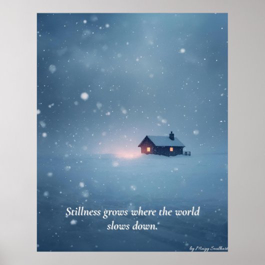 Winter Serenity Kunstprint – “Zacht Licht in Still Poster (Voorkant)