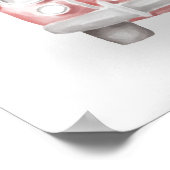 Winter Serenity: Snowy Mountain Landschap met Auto Poster (Hoek)