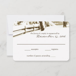 Winter Serenity Wedding Response Card RSVP Kaartje