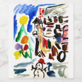 Winter set  wijn etiket (Enkel label)