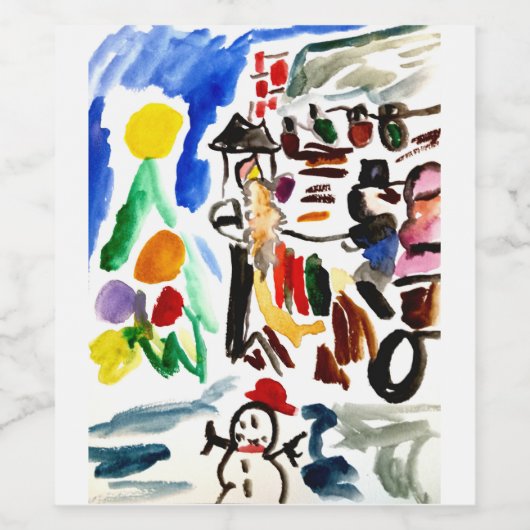 Winter set  wijn etiket (Enkel label)