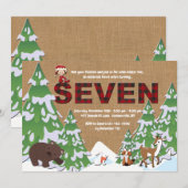 Winter Seven verjaardagsfeestje uitnodiging (Voorkant / Achterkant)