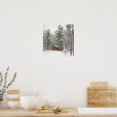 Winter Shed Snow Storm Poster (Keuken)