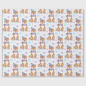 Winter Shiba Inu Kerstmis Cadeaupapier (Vlak)