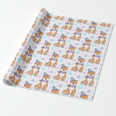Winter Shiba Inu Kerstmis Cadeaupapier (Uitgerold)