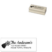 Winter Shooting Star Name Return Address Rubberstempel (Gestempeld)