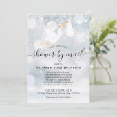 Winter Shower by Mail Long Distance Pink Kaart (Staand voorkant)