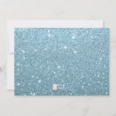 Winter Shower Invitation, Baby Blue Glitter Kaart (Achterkant)
