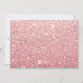 Winter Shower Invitation, Baby Roze Glitter Kaart (Achterkant)