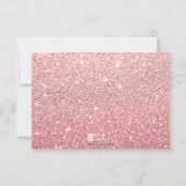 Winter Shower Invitation, Baby Roze Glitter Kaart (Achterkant)
