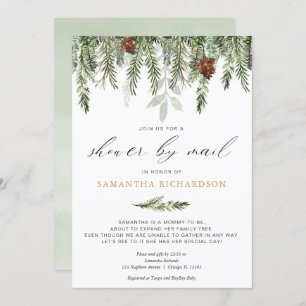 Winter Shower: Mail gender-neutrale dennenboom Kaart