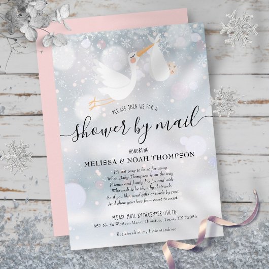 Winter Shower Per Post Op Afstand Roze Kaart