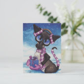 Winter Siamese Briefkaart (Staand voorkant)
