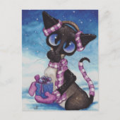 Winter Siamese Briefkaart (Voorkant)