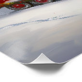 Winter Siberische Husky Caravan Kerstavontuur Perfect Poster (Hoek)